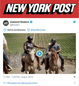 Raiders’ horseback riders steal show in ‘Hard Knocks’ premiere
